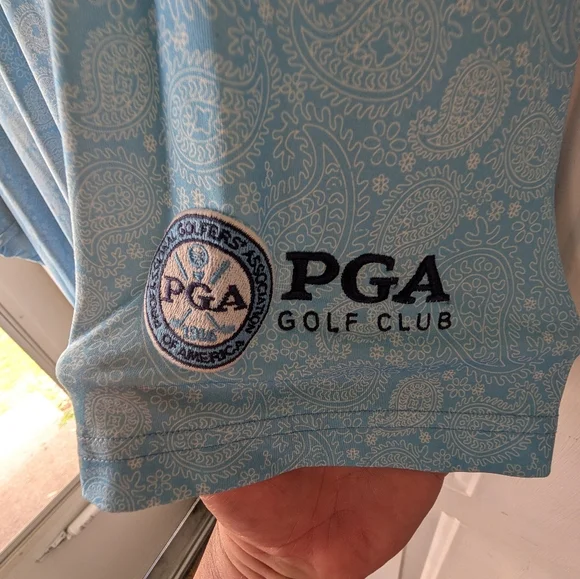 FG Tech Men's PGA Golf Club Light Blue Golf Polo Shirt - Picture 3 of 4